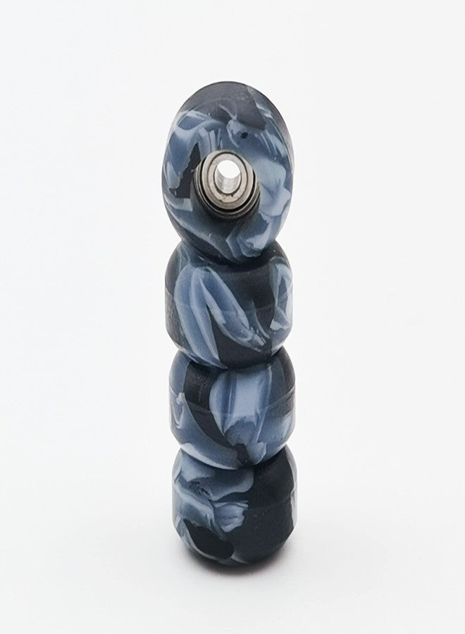 RACOFSB Fingerboard Wheels with Bearing CNC Lathed Swirl Color New Material (Black mix) - Image 2